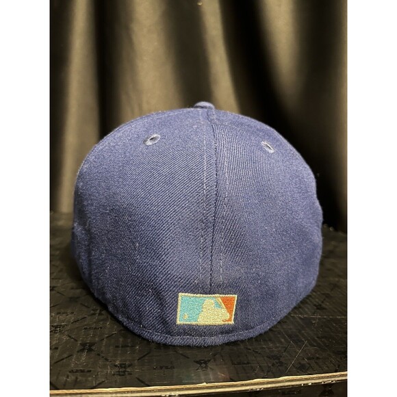 7 1/4 Los Angeles Angels Fitted Hat Interstellar Jelly HATCLUB Blue Mens Unisex - Picture 4 of 7
